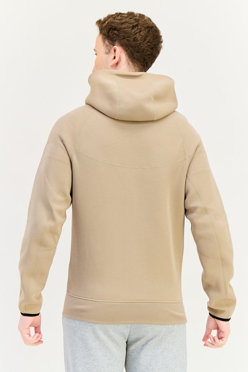 Nike هودي رياضي للرجال بأكمام طويلة مناسب للأنشطة الخارجية بسحاب كامل، تان - Image 4